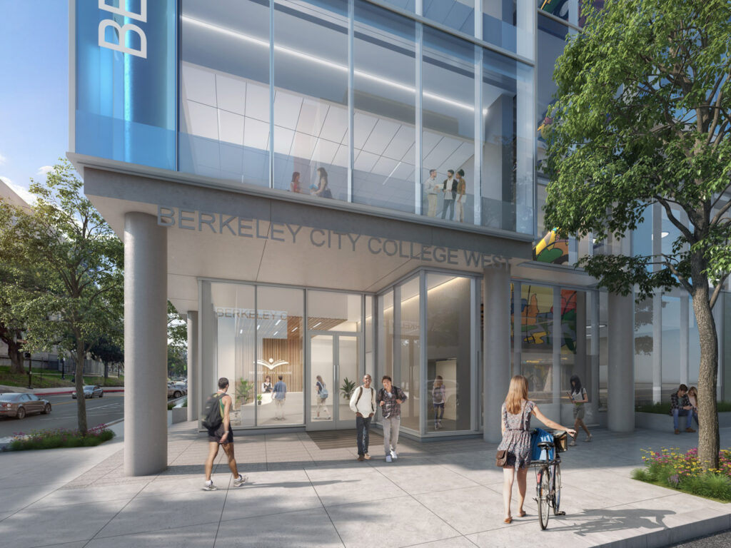 Berkeley City College entry, rendering by Robert Becker for Ratcliff Architects
