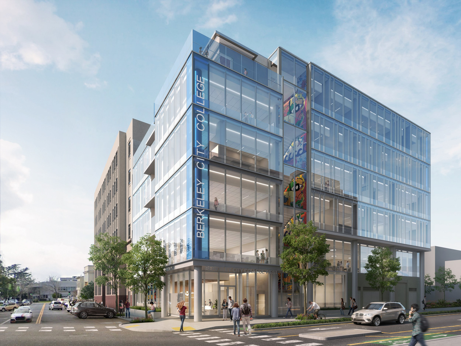 Berkeley City College expansion, rendering by Robert Becker for Ratcliff Architects